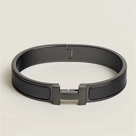 hermes all black h bracelet|hermes white enamel bracelet.